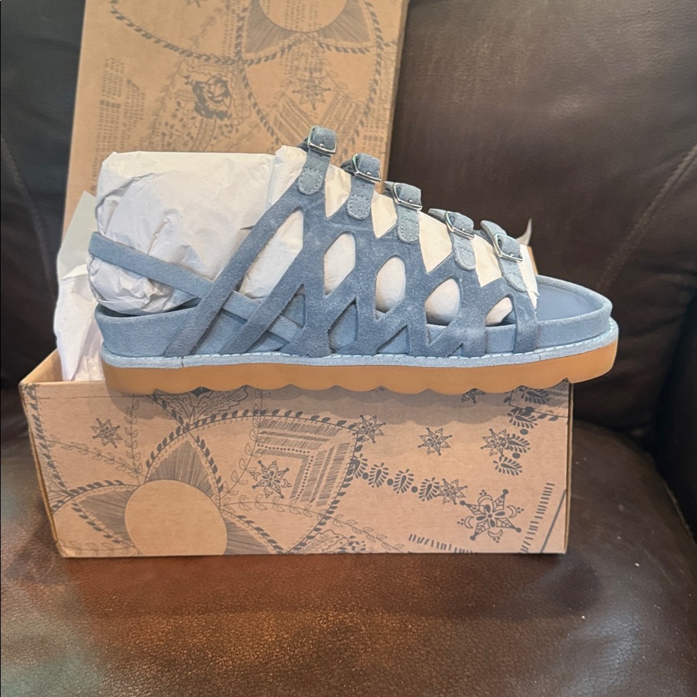 Free People Blue Buckle Sandals - Picture 2 of 5